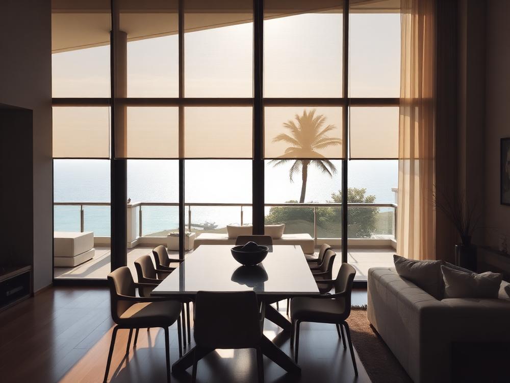 Motorized privacy shades in a Palm Beach condo
